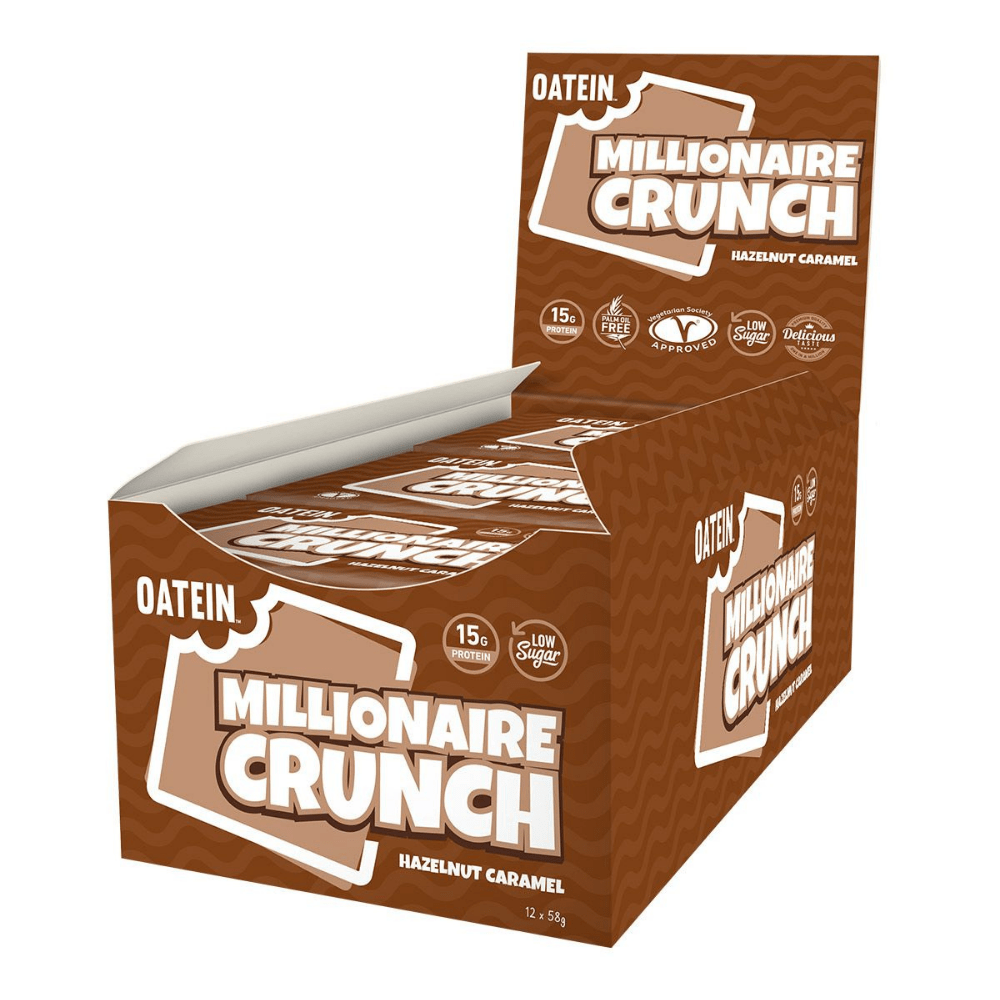 Oatein Low Far Protein Millionaire Crunch - Hazelnut Chocolate Caramel Flavour - Protein Package UK