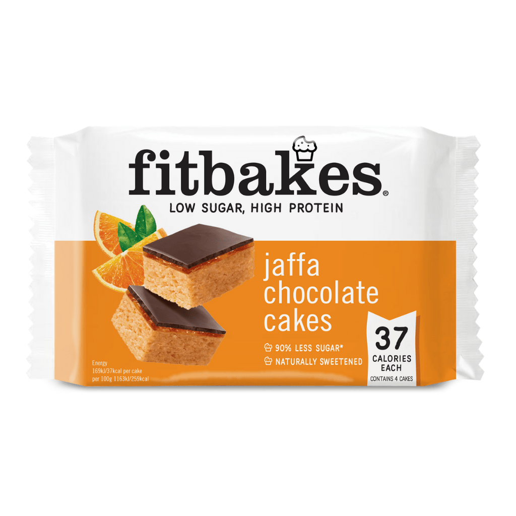 Fitbakes Jaffa Cake Chocolate Orange Flavoured Low Calorie Natural Cakes - 4 Cake Pack