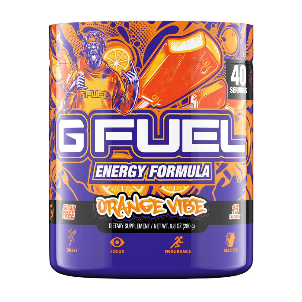 KSI x GFUEL Energy Orange Vibe Flavoured Gaming Supplement UK - 280g Tubs With Fast UK Shipping