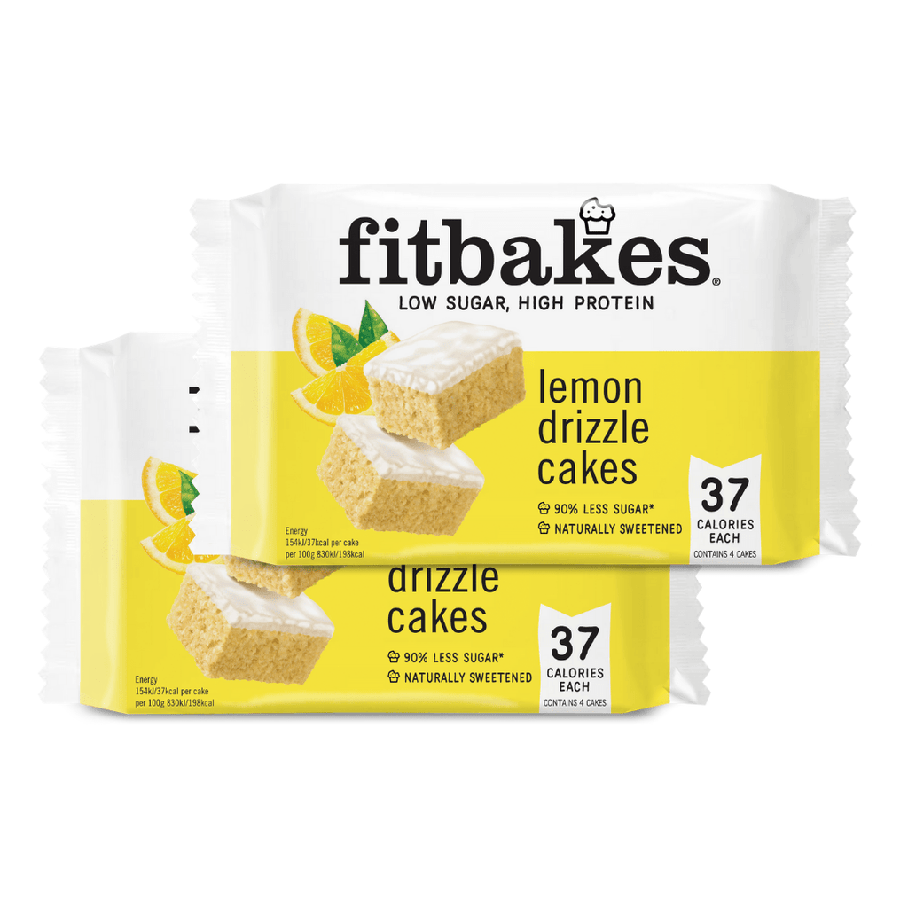 Fitbakes Lemon Drizzle High Protein Low-Sugar Vegetarian Cakes - Sugar Wise Approved Product