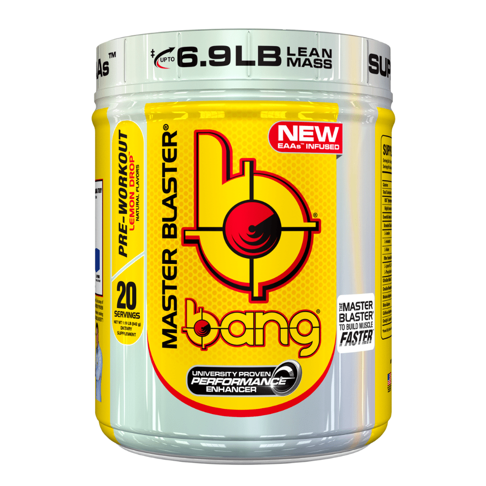 Lemon Drop Master Blaster Bang Energy Pre-Workout Powder - BCAAs & EEAs & Caffeine