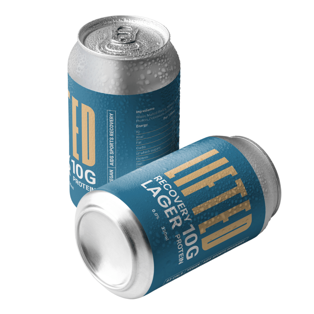 Lifted Recovery Lager - Alcohol Free Protein Beer - Brewed in the UK by Lifted Beer
