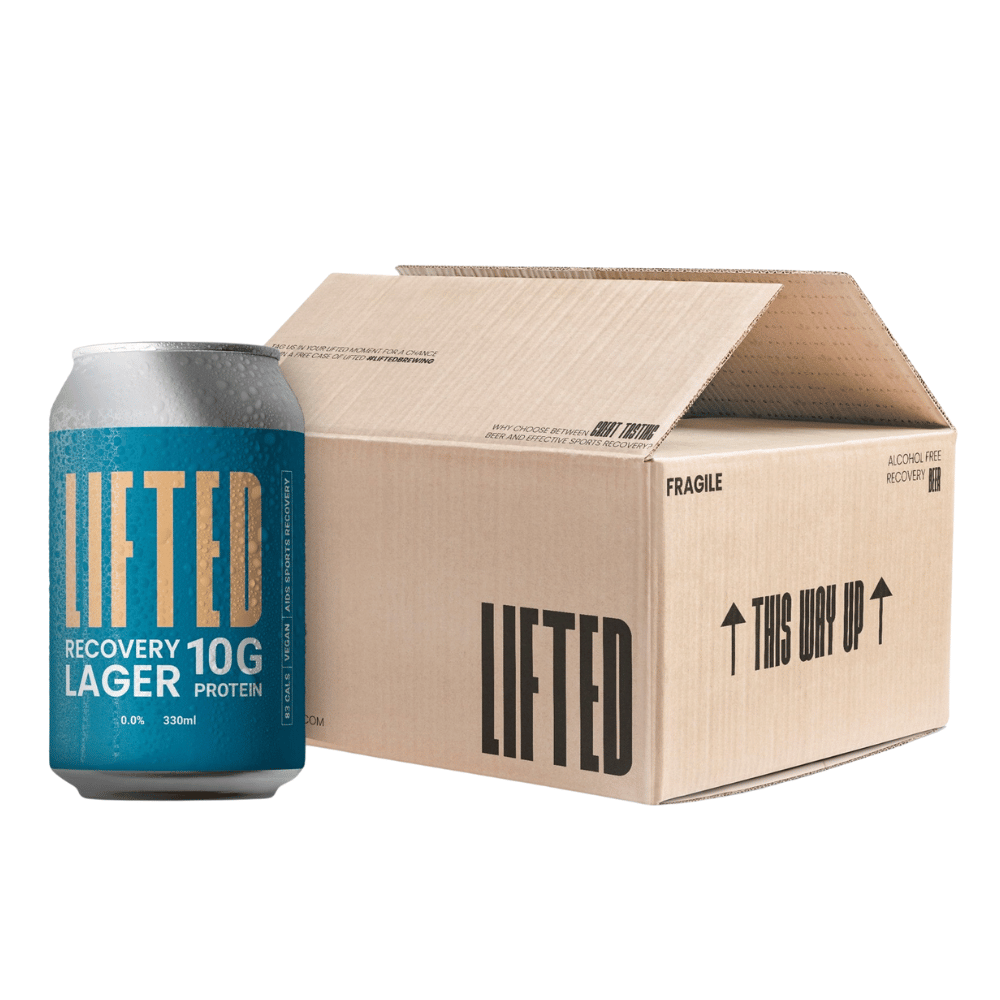 12 Pack of Lifted Recovery Lager - High Protein Beer 12x330ml Cans