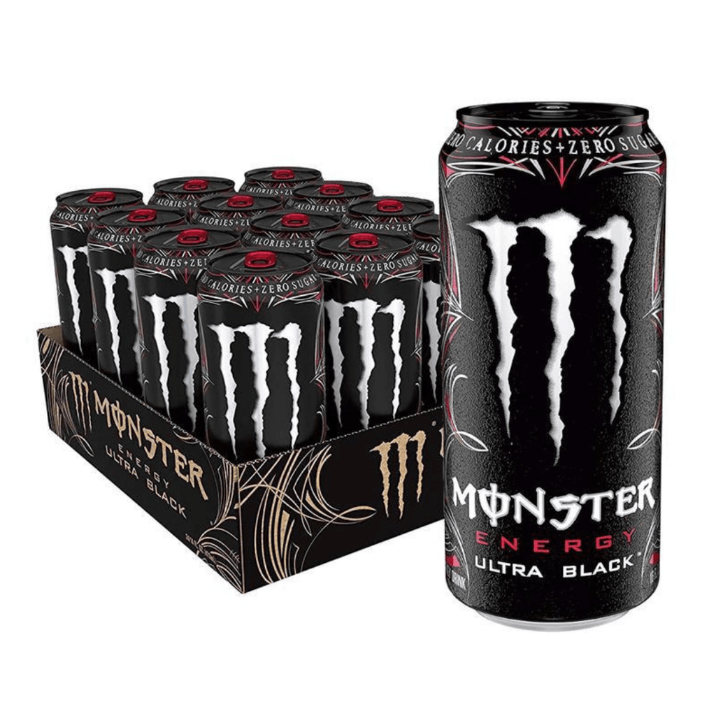 Black Monster (Black Cherry Flavour) Ultra Sugarfree Energy Drinks - 12x500ml Case