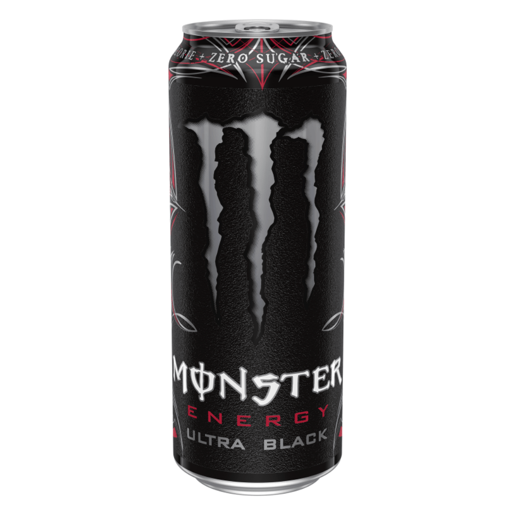Ultra Black Monster Ultra Low-Calorie Energy Drinks - Single 500ml Cans - Protein Package UK