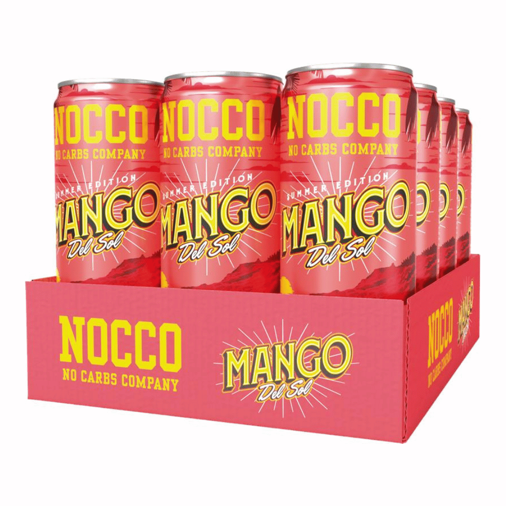 NOCCO Mango Del Sol BCAA Energy Drinks - 12 Pack - 12x330ml - Protein Package