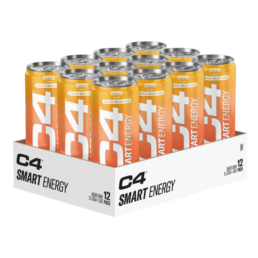 C4 Smart Energy Mango Flavoured Energy Drink Boxes - 12 Pack