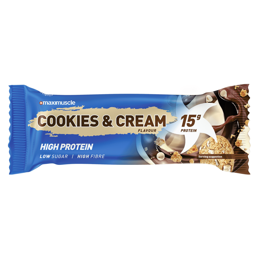 1x45g Cookies and Cream Protein Bars by Maximuscle Nutrition UK - Protein Package Limited
