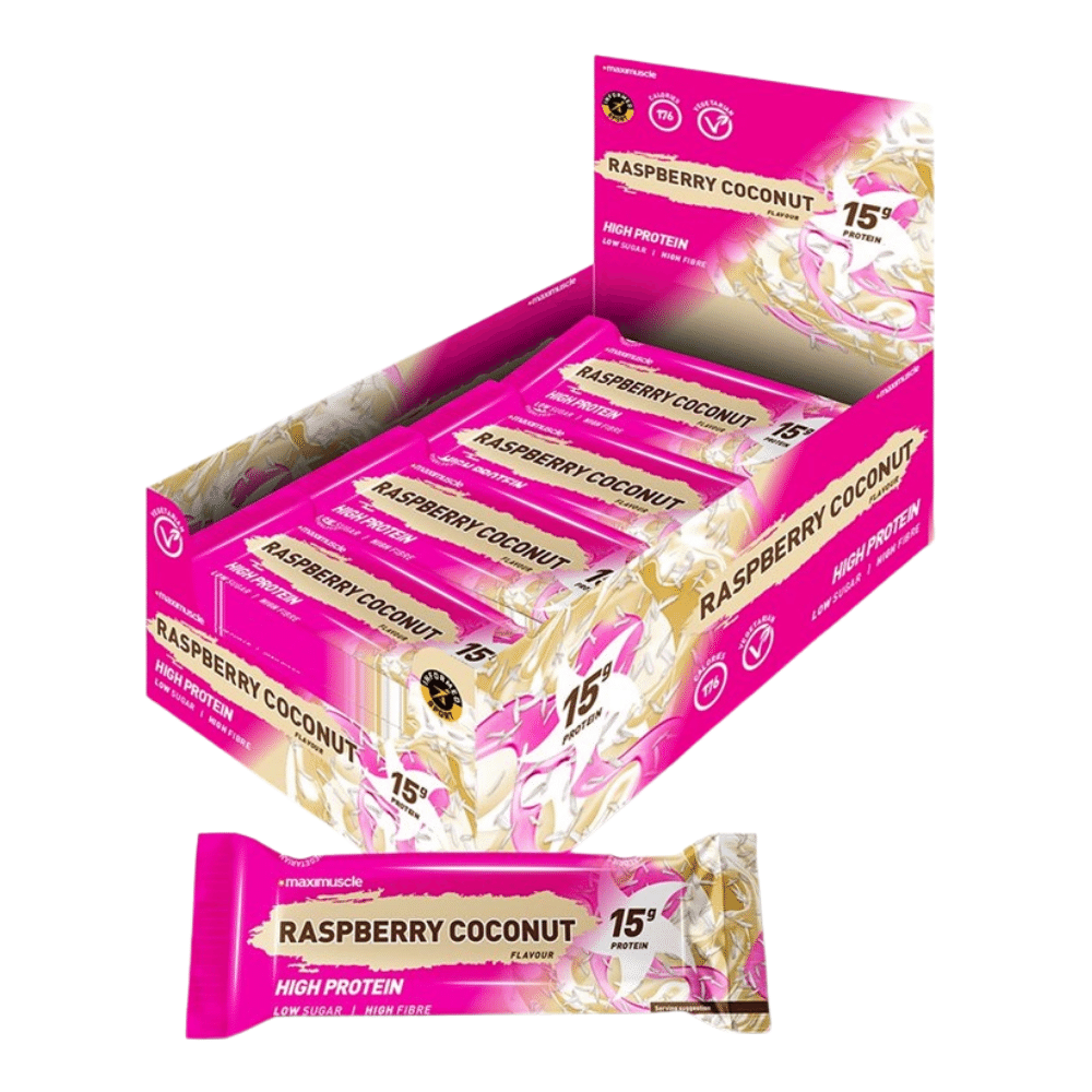Raspberry Coconut Maximuscle Protein Bars - 12 Packs