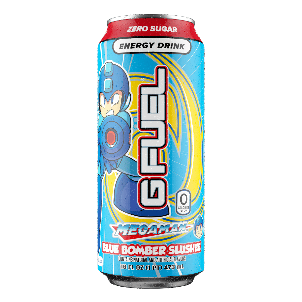 GFUEL Megaman Blue Bomber Slushie Flavour Zero Sugar Energy Drinks - 473ml Cans