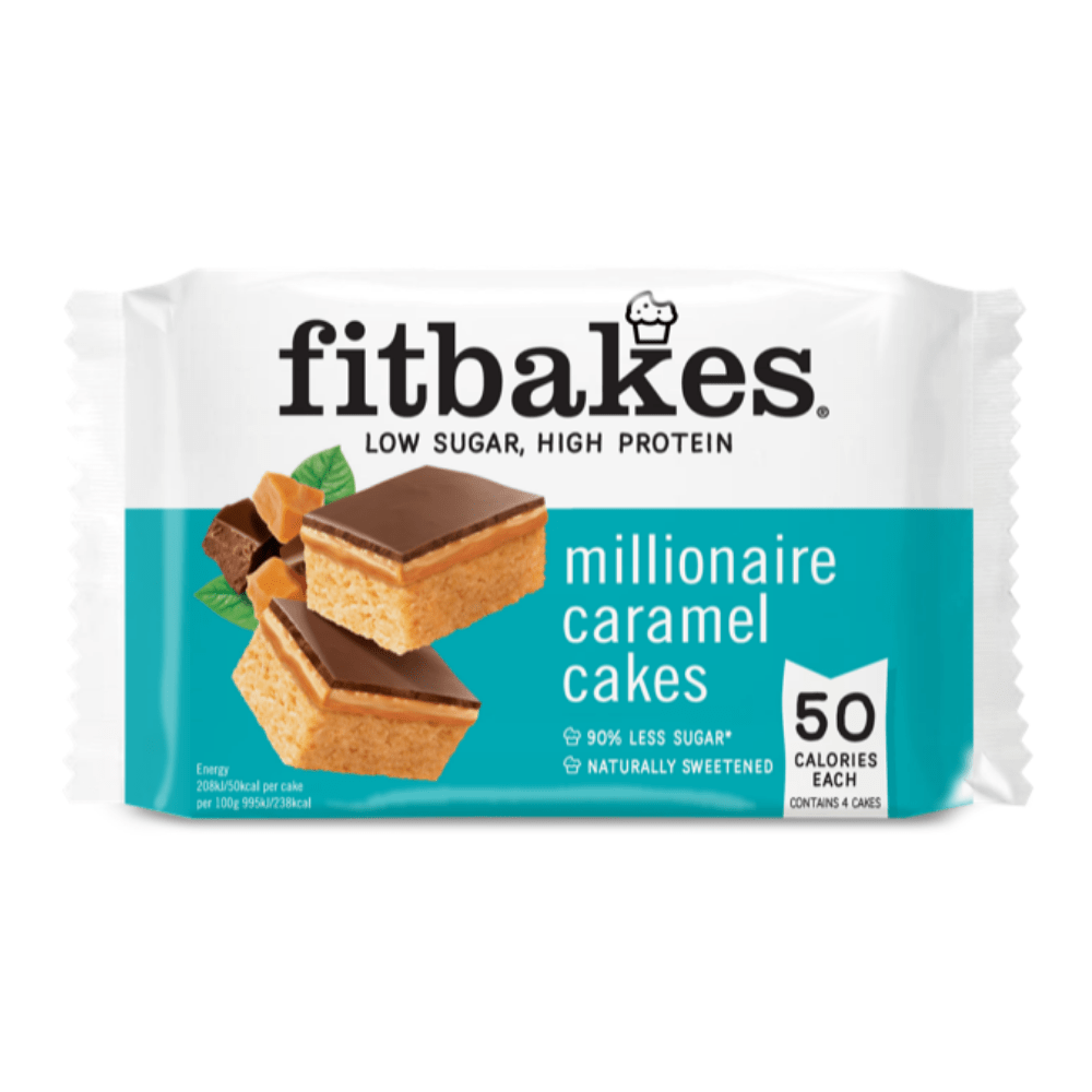 Fitbakes Low Calorie Millionaire Caramel Flavoured Cakes - Front Of Pack - 70g