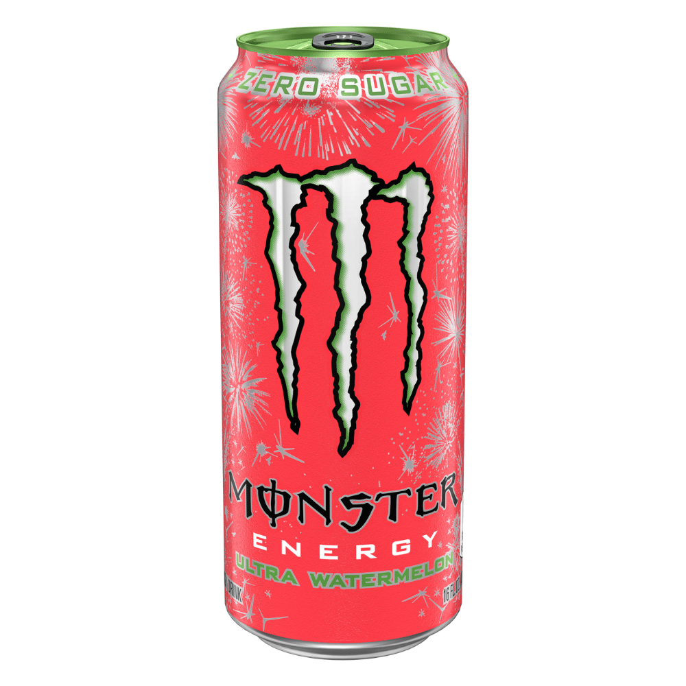 Ultra Watermelon Flavoured Monster Low-Calorie Energy Drinks - Single 500ml UK Cans