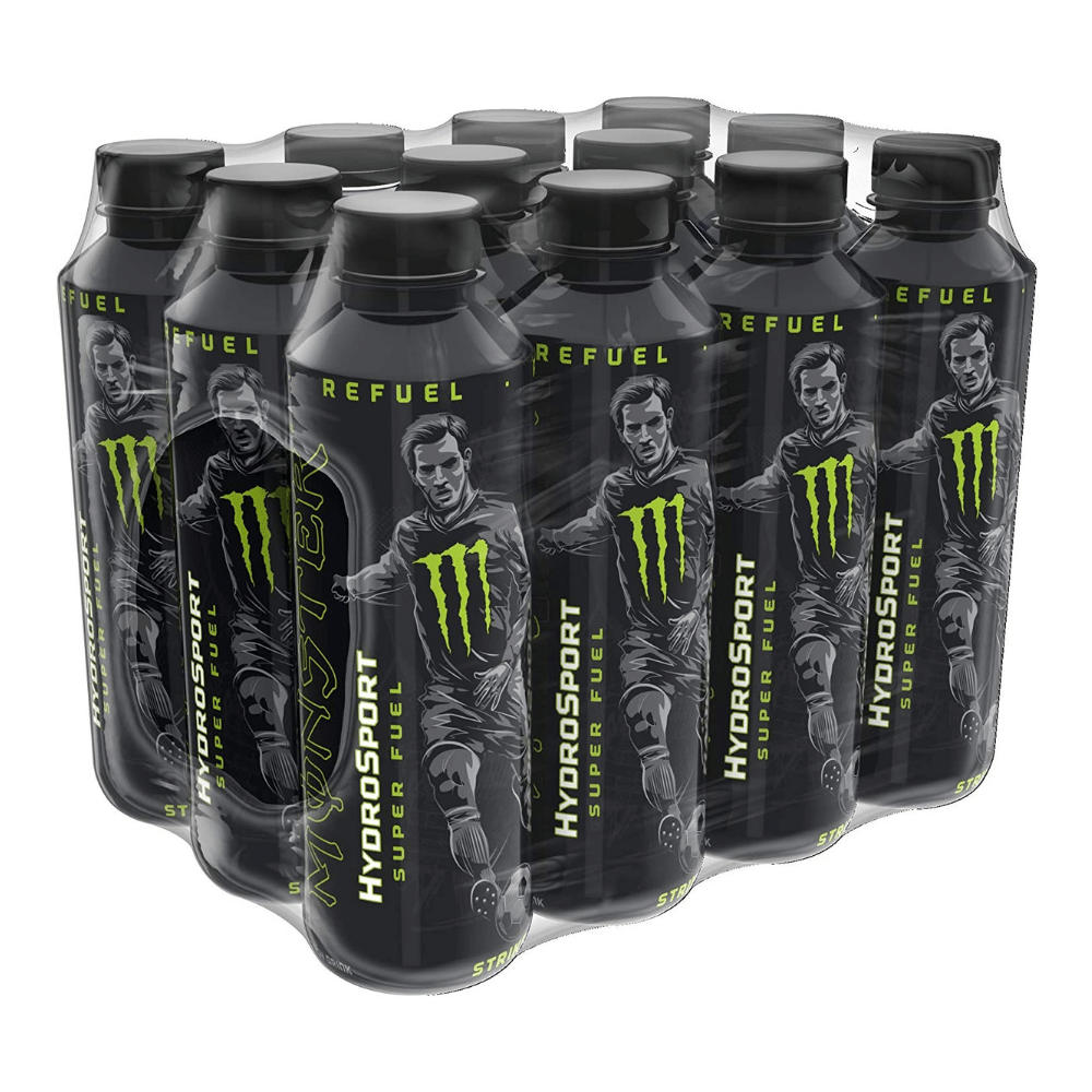 Monster Striker Lemon and Lime HydroSports SuperFuel Low Calorie Energy Drinks - 12 Bottle Pack