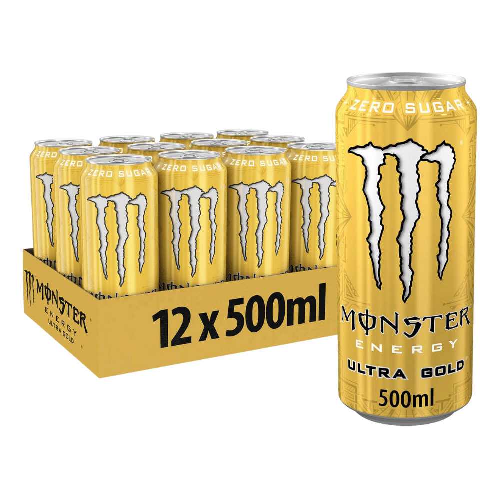 Monster Ultra Gold - 12x500ml Pack - Zero Sugar Energy Drinks
