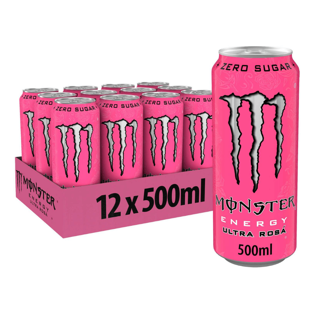 12 Pack of Monster Ultra Rosa Low Calorie Energy Drinks - 12x500ml