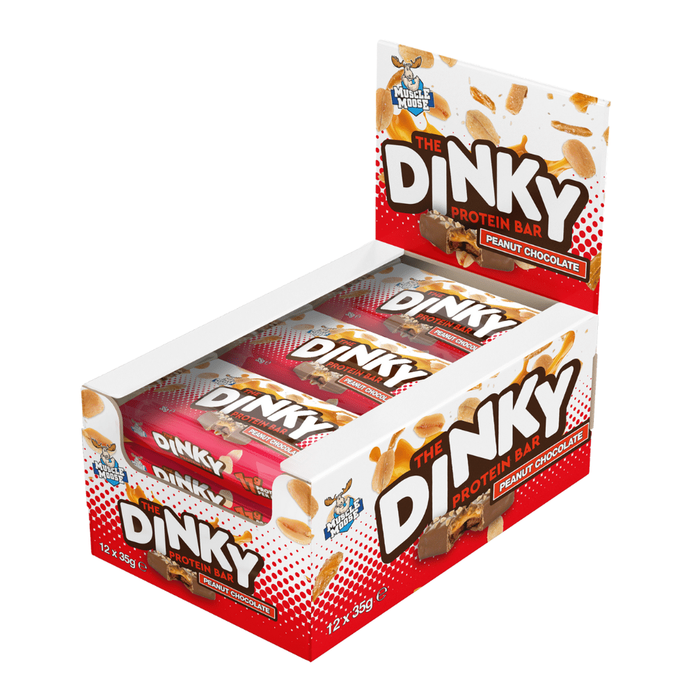 Muscle Moose Dinky Chocolate Peanut Flavoured Protein Bars - 12x35g Pack