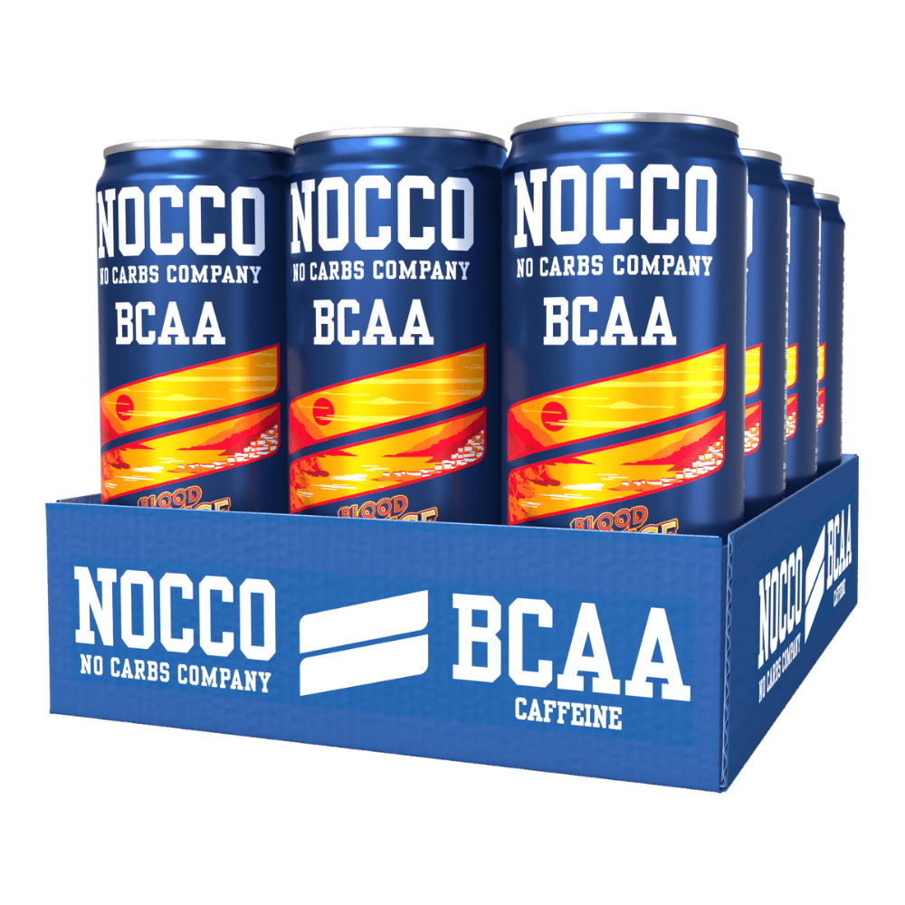 NOCCO Blood Orange Caffeine BCAA Energy Drinks - 12x330ml Packs