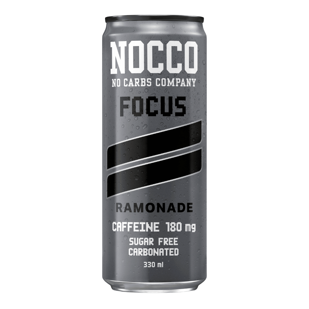 NOCCO Focus Energy Drinks - Single 330ml Cans - Protein Package UK - Ramonade Flavour