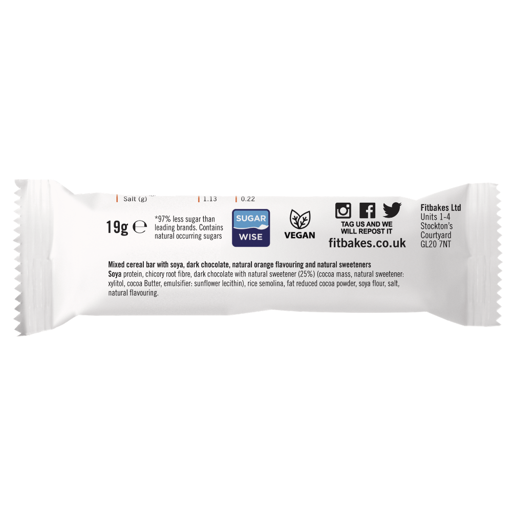 Chocolate Orange Crunch Mini Fitbakes Protein Bars UK | Protein Package ...