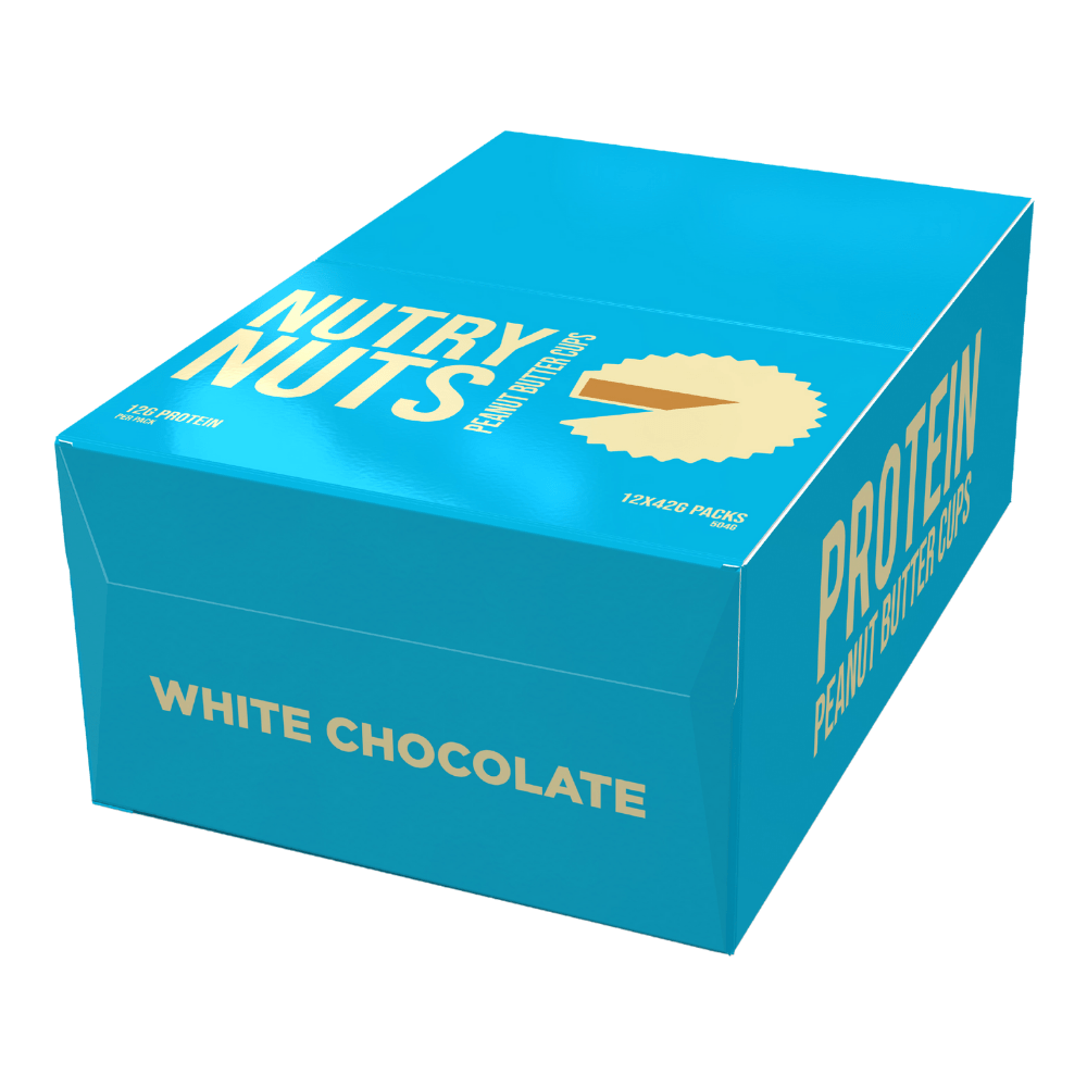 White Chocolate Protein Peanut Butter Cups - White Chocolate Coated - 12x42-gram Packs