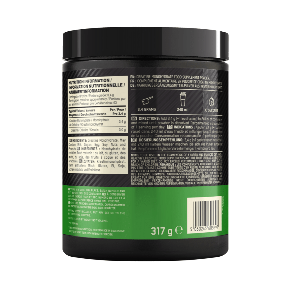 Back Image of Optimum Nutrition 3.4-Gram Servings of Creatine Powder