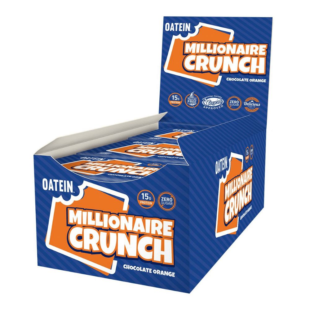 Vegan Dark Chocolate Orange Oatein Millionaire Crunch Boxes of 12x58g