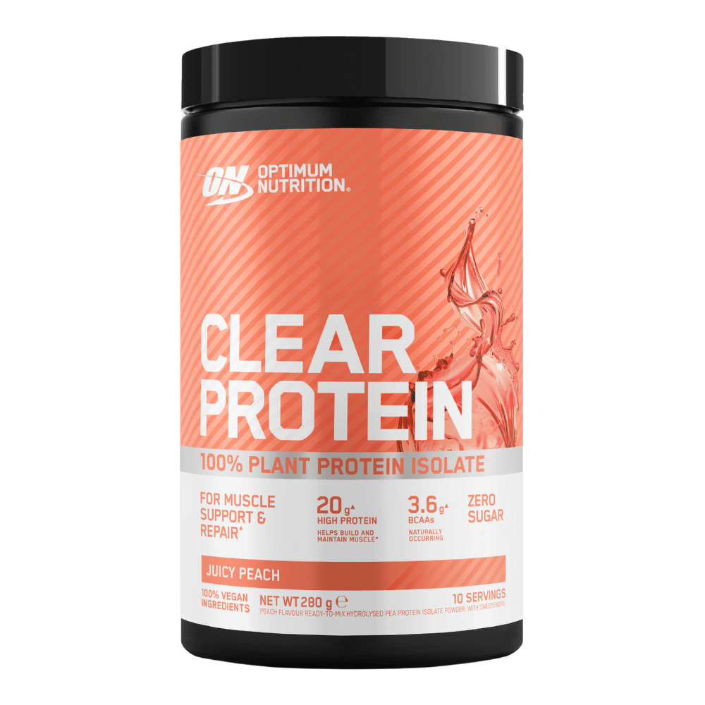 Optimum Clear Isolate Vegan Protein Powder - Juicy Peach Flavour - 10 Serving Tub