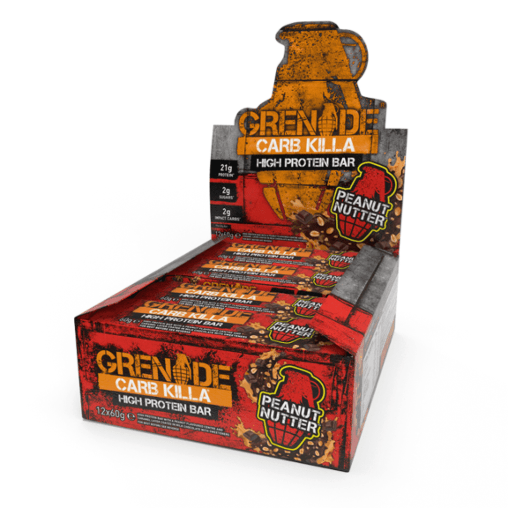 Carb Killa Peanut Butter Grenade Bars - Red Grenade Bar Boxes