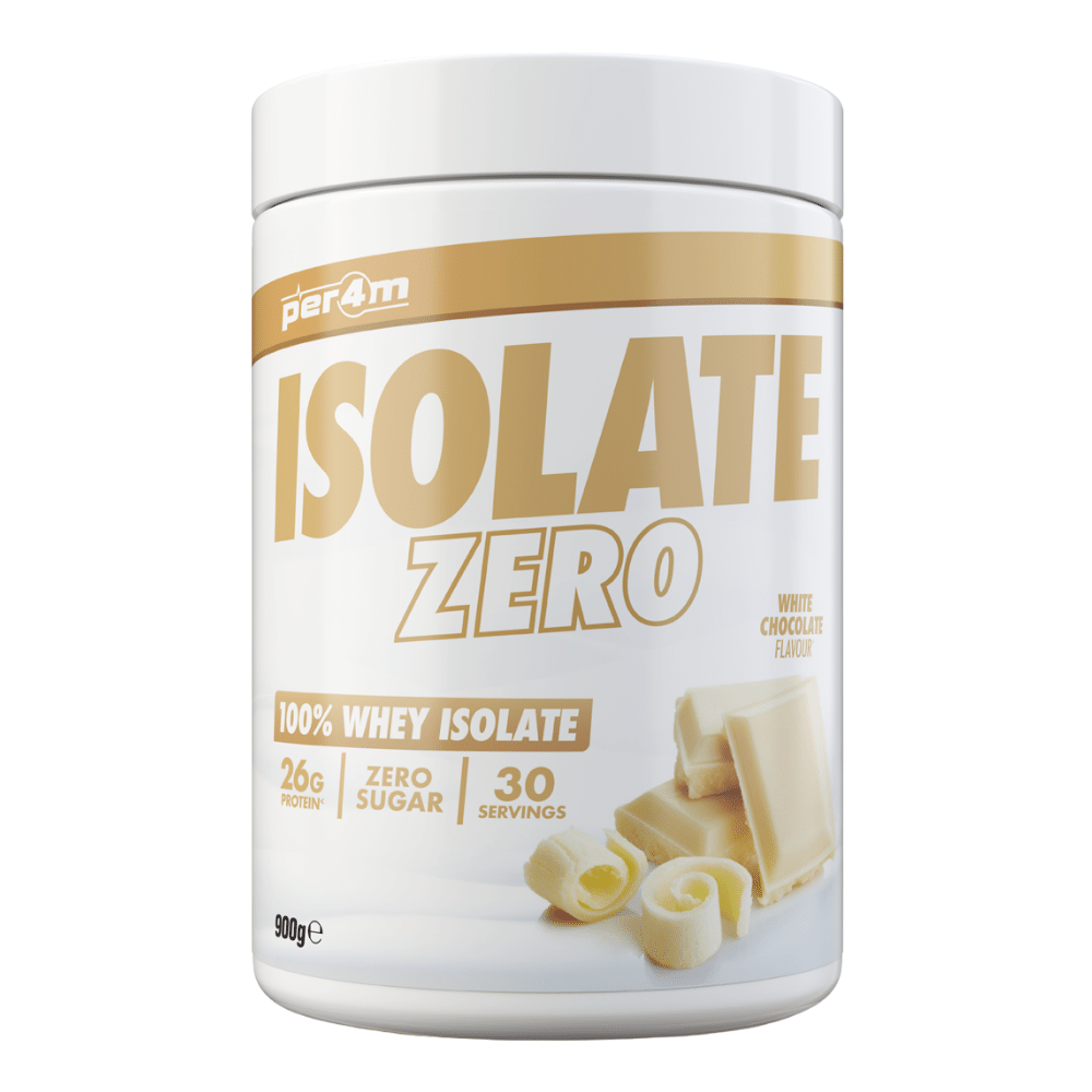 White Chocolate Flavoured Zero Sugar Whey Isolate Protein Powder - 900g Tubs UK Per4m Nutrition