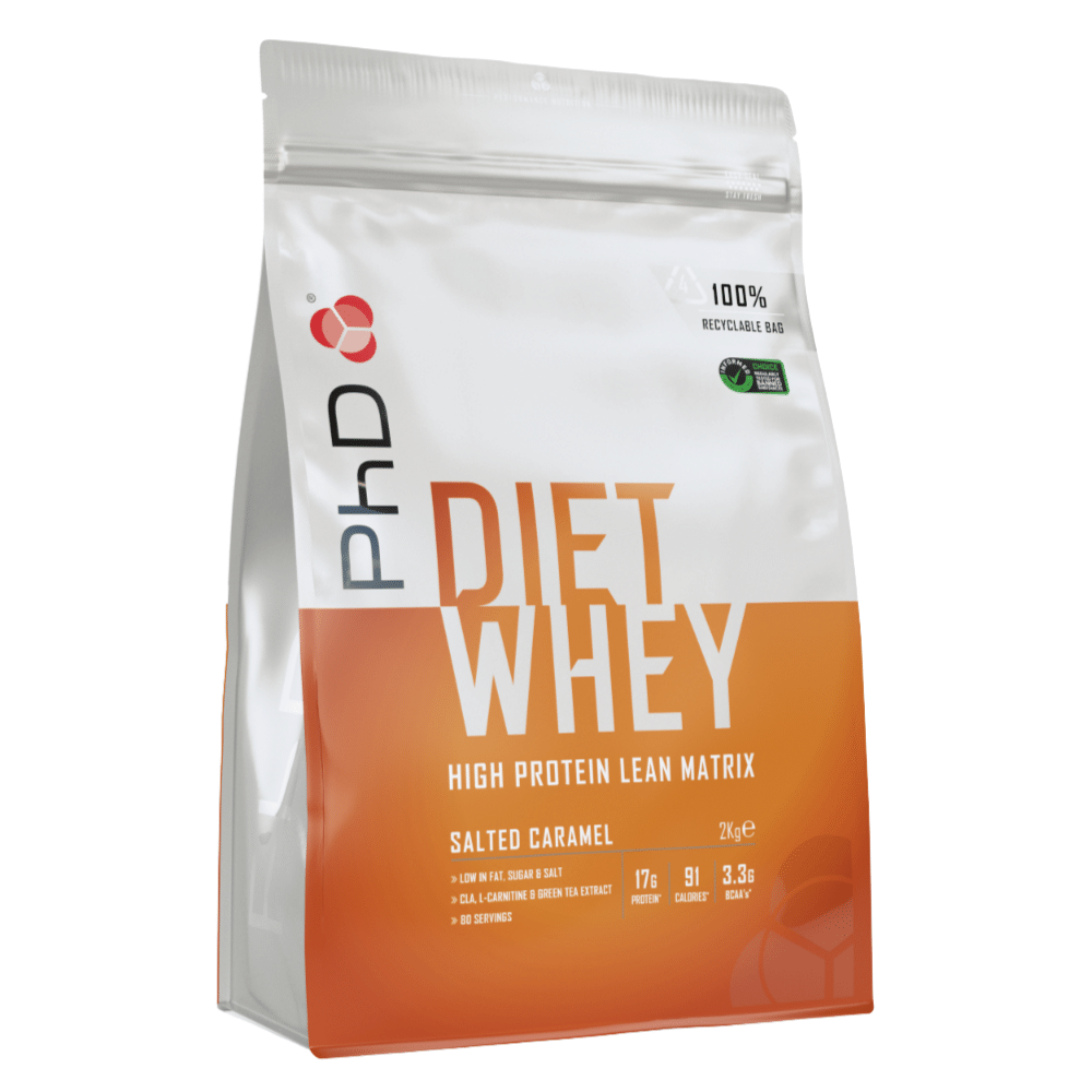PhD Nutrition Salted Caramel Diet Whey Protein Powder 2kg Bags