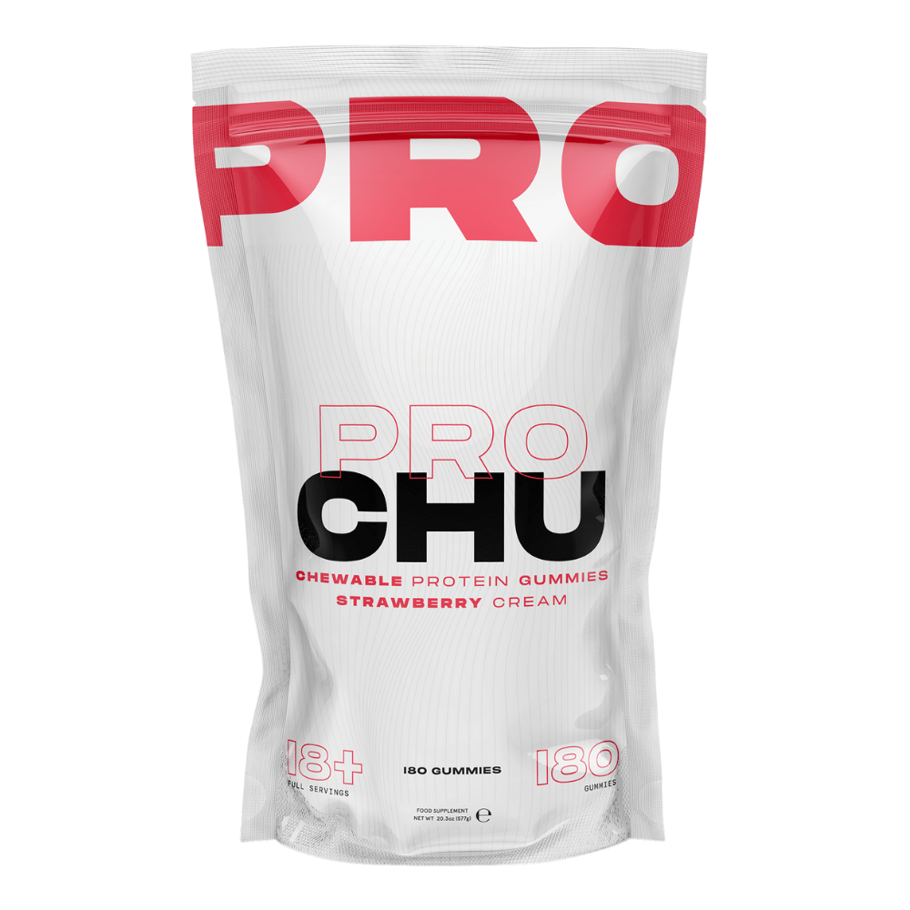 CHU Gummies PROCHU Protein Candy Gummies - Strawberry Cream Flavour - 180 Pack With 18 Servings