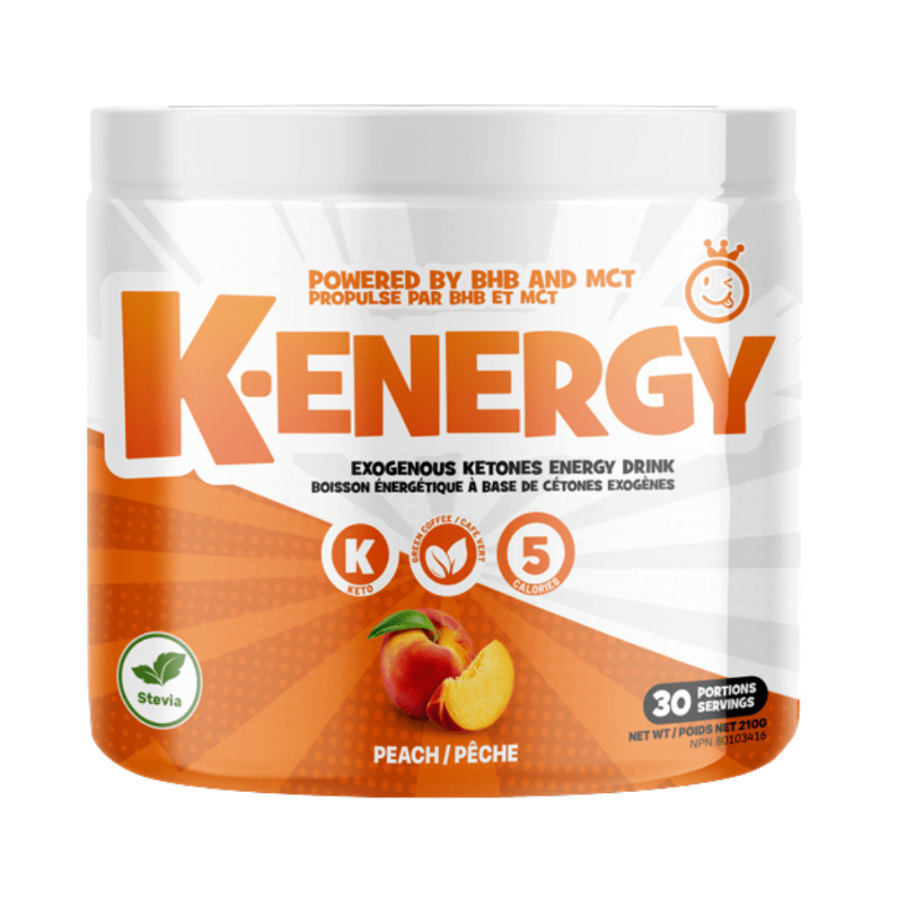 Cheap Keto Drinks - Peach K-Energy Yummy Sports Mixture - 30 Servings - Low Calories