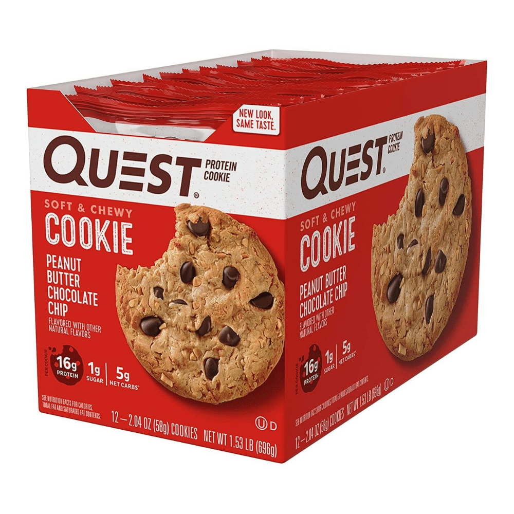 12x58g Box of Quest PB Choc Chip Soft and Chewy Protein Cookies
