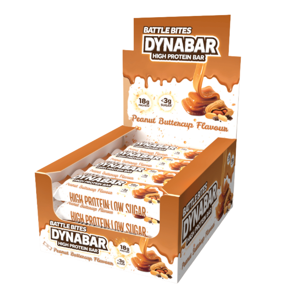 12 Pack of Battle Bites Protein DynaBars - Peanut Butter Cup Flavour