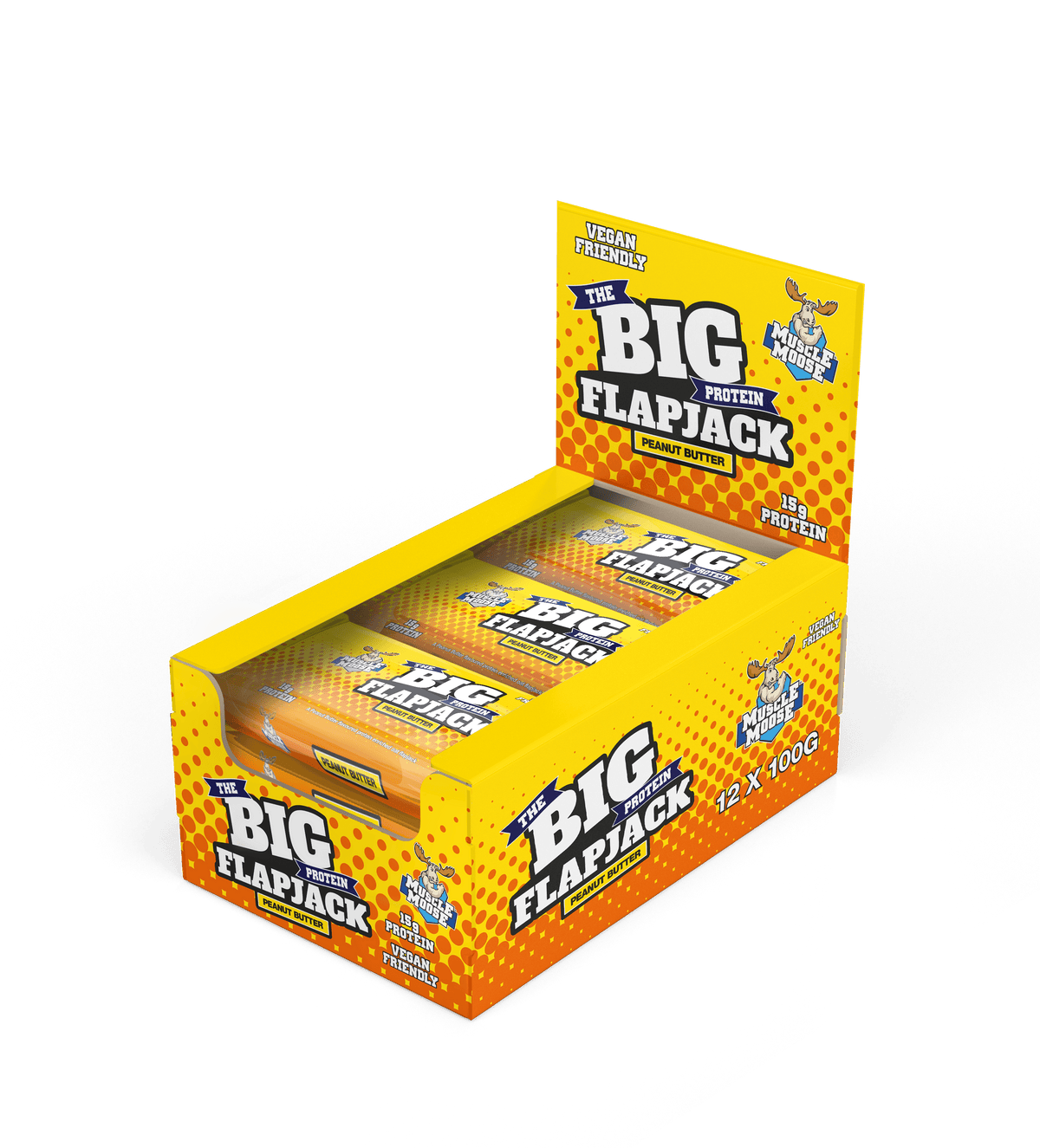 Peanut Butter Muscle Moose Big Vegan Protein Flapjacks 100g | Protein ...