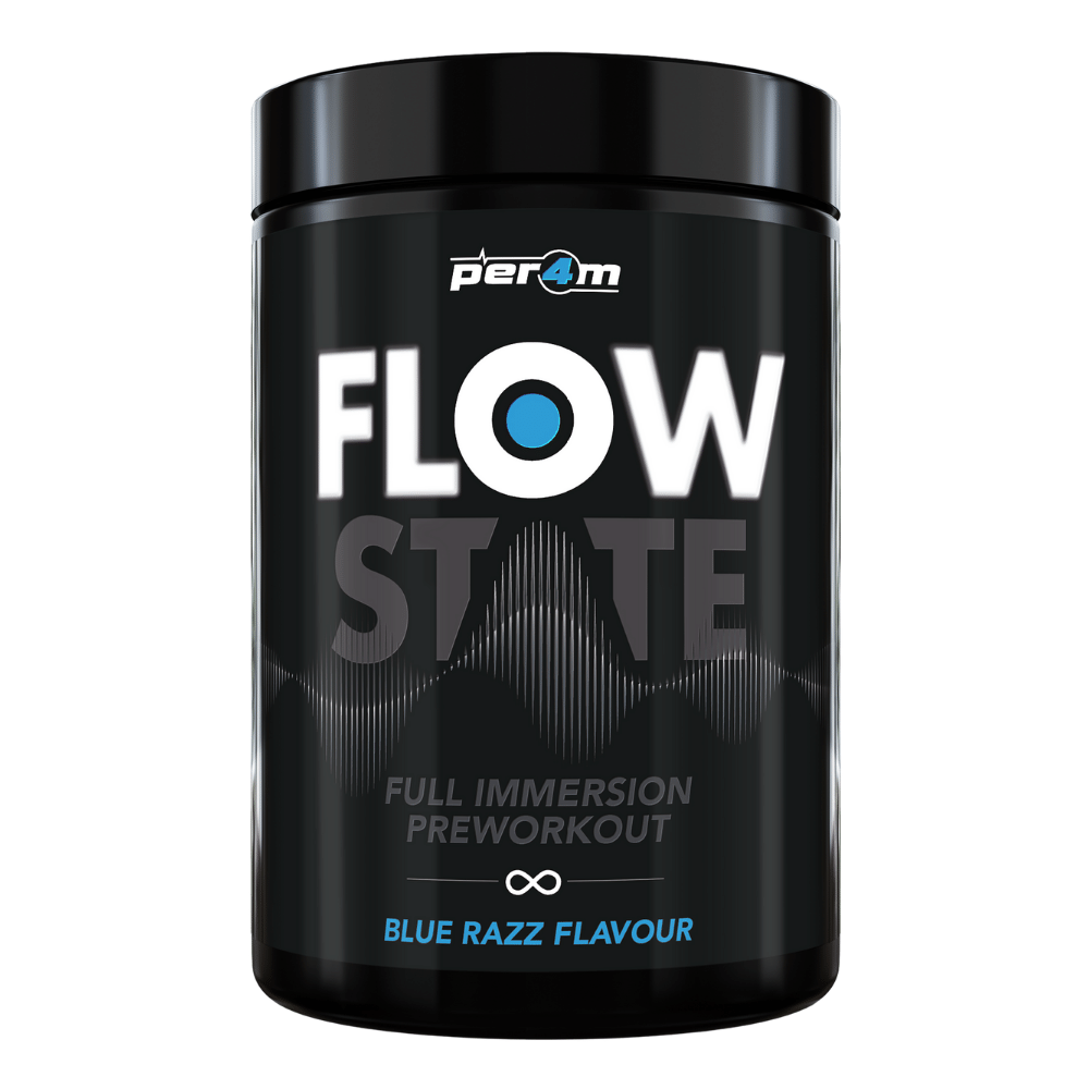 Flow State Pre-Workout by Per4m in Blue Raspberry Flavour - Full Immersion Pre-Workout Powder