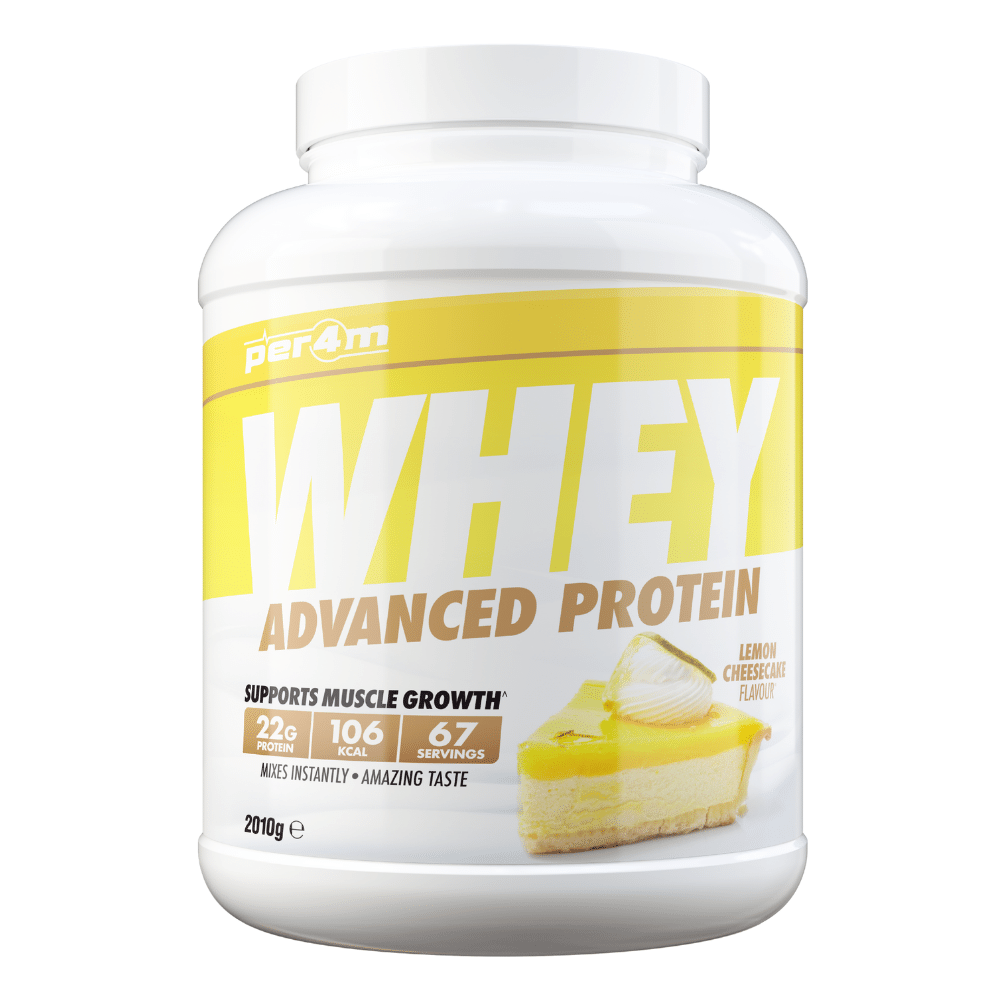 Cheap Per4m Nutrition Whey Protein Powders in Lemon Cheesecake Flavour - Yellow 2.01kg Tub