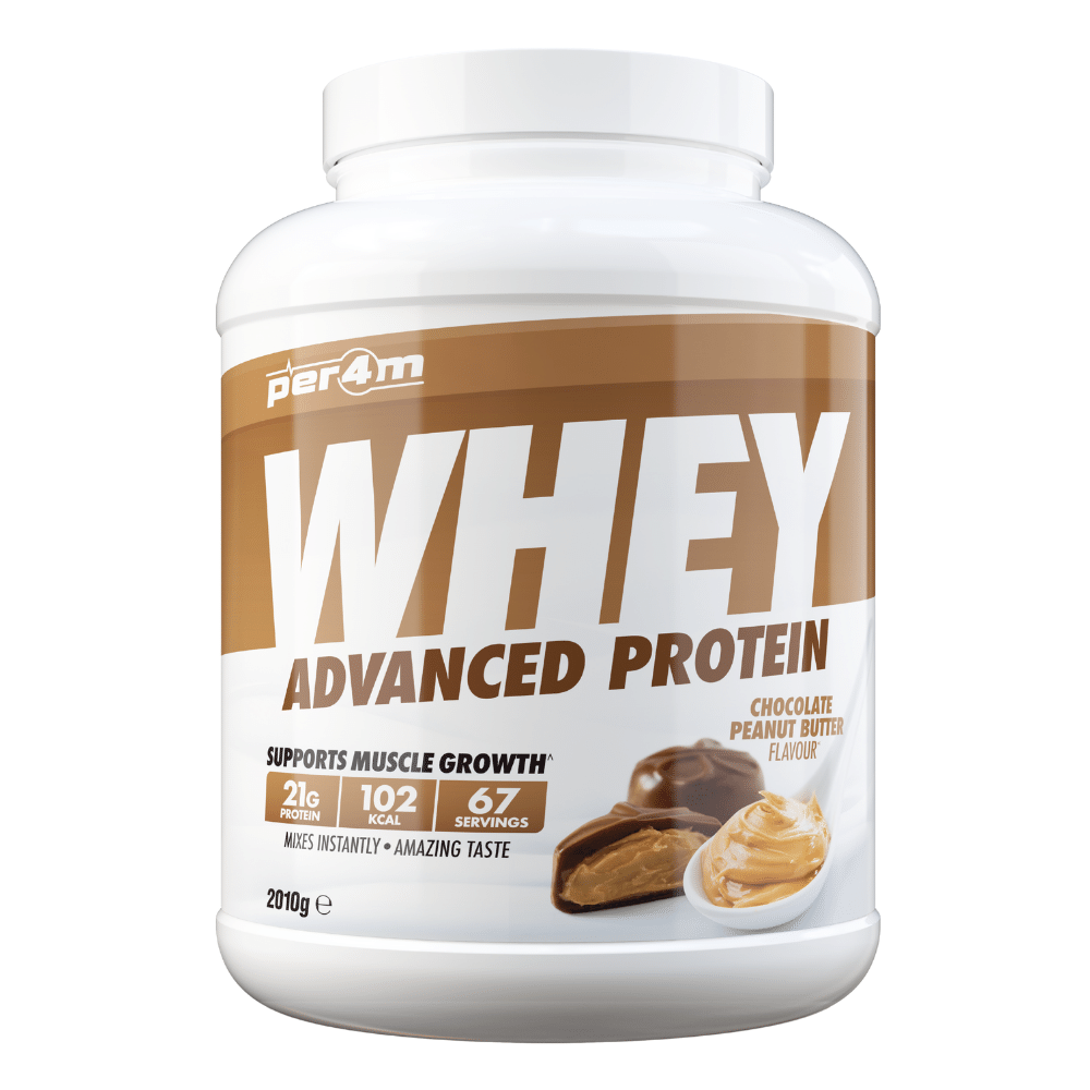 PER4M Whey Protein Powder - Chocolate Peanut Butter Flavour - 2.01kg Tubs UK