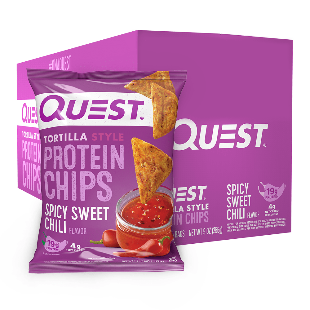 Bag and Box Quest Tortilla Style Protein Chips - Spicy Sweet Chili Style Flavour
