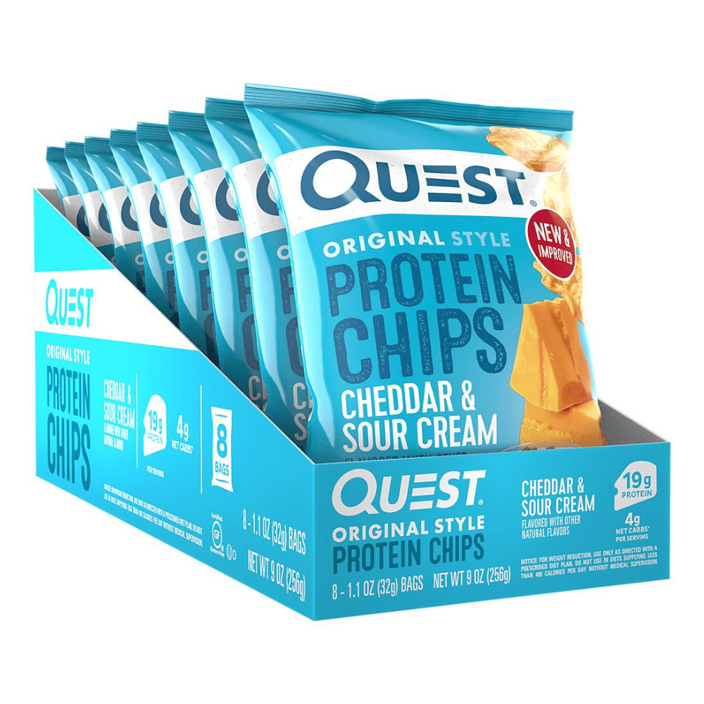 Quest Protein Crisps - 8x32g - Cheddar & Sour Cream Flavour
