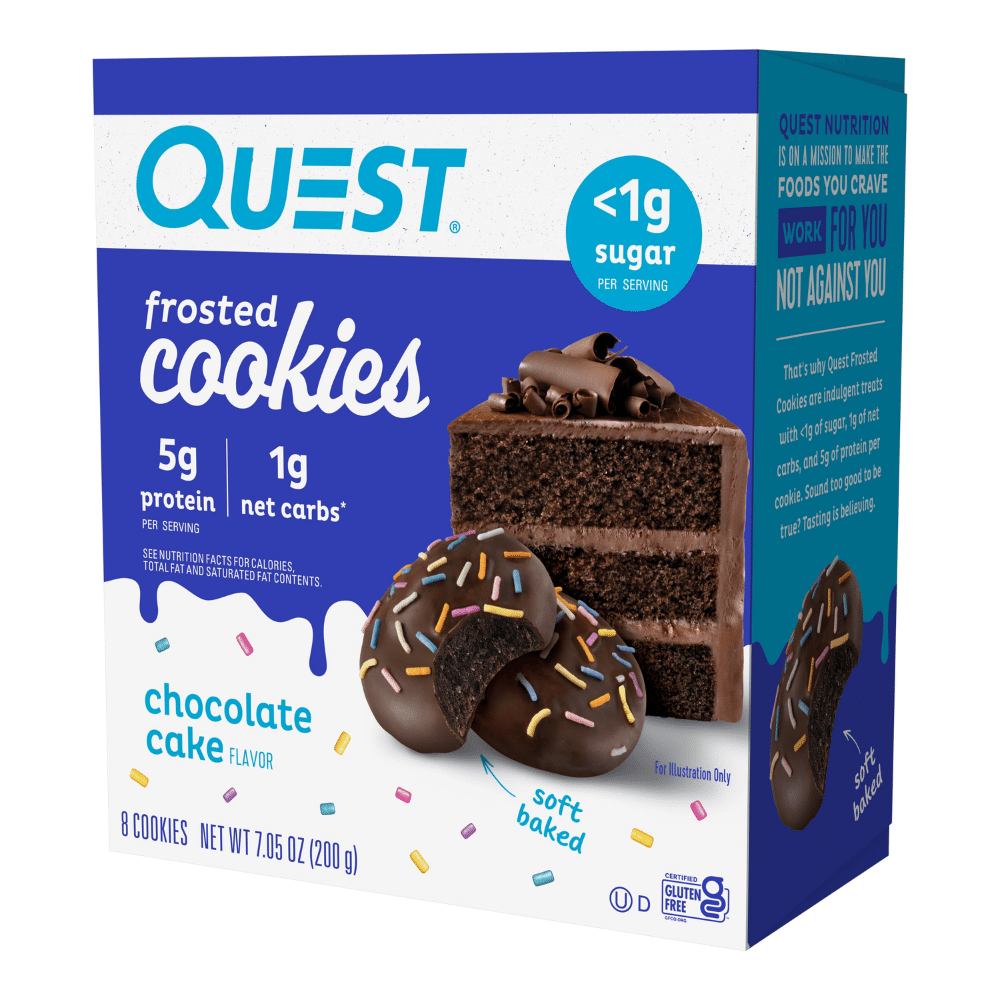 Quest Frosted Cookies - Chocolate Cake Flavour - 8 Pack - Protein Package UK