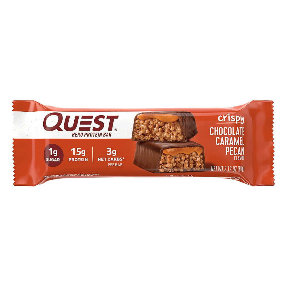 Quest Hero Protein Bar - Chocolate Caramel Pecan Flavour - Single 60g Bar UK