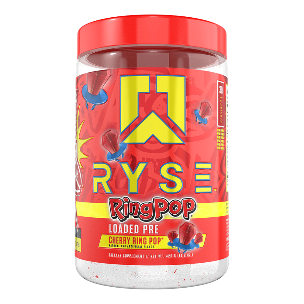 RYSE Cherry Ring Pop Flavoured Loaded Pre-Workout - Protein Package (420g Tubs)