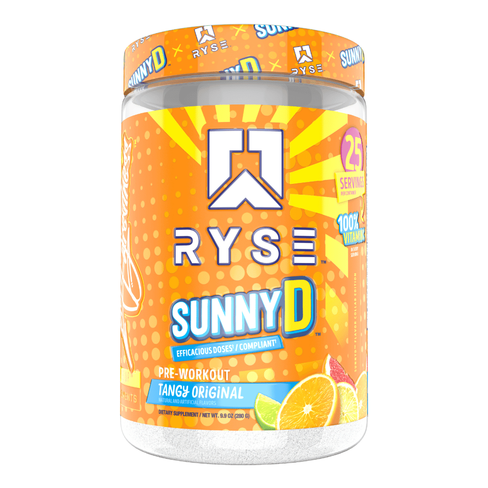 RYSE Supplements SunnyD Tangy Orange Pre-Workout UK - 25 Servings Tub (280g)
