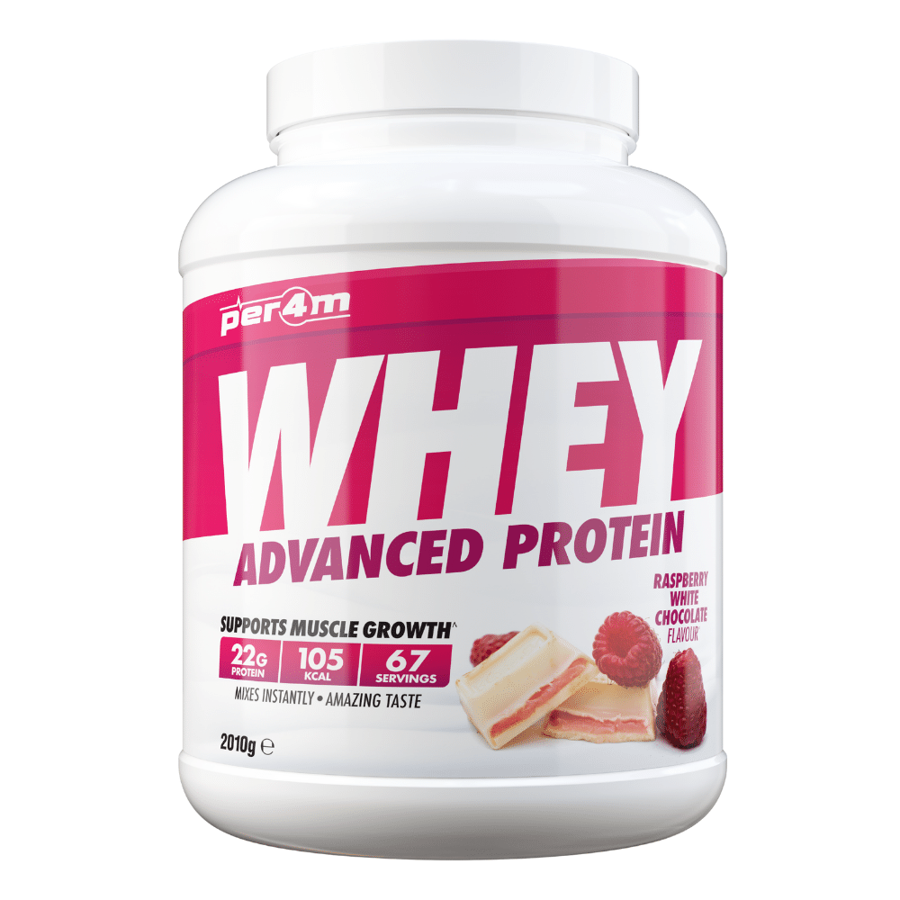 Raspberry and White Chocolate Advanced Protein Powder Mixes - Made by Per4m Nutrition 