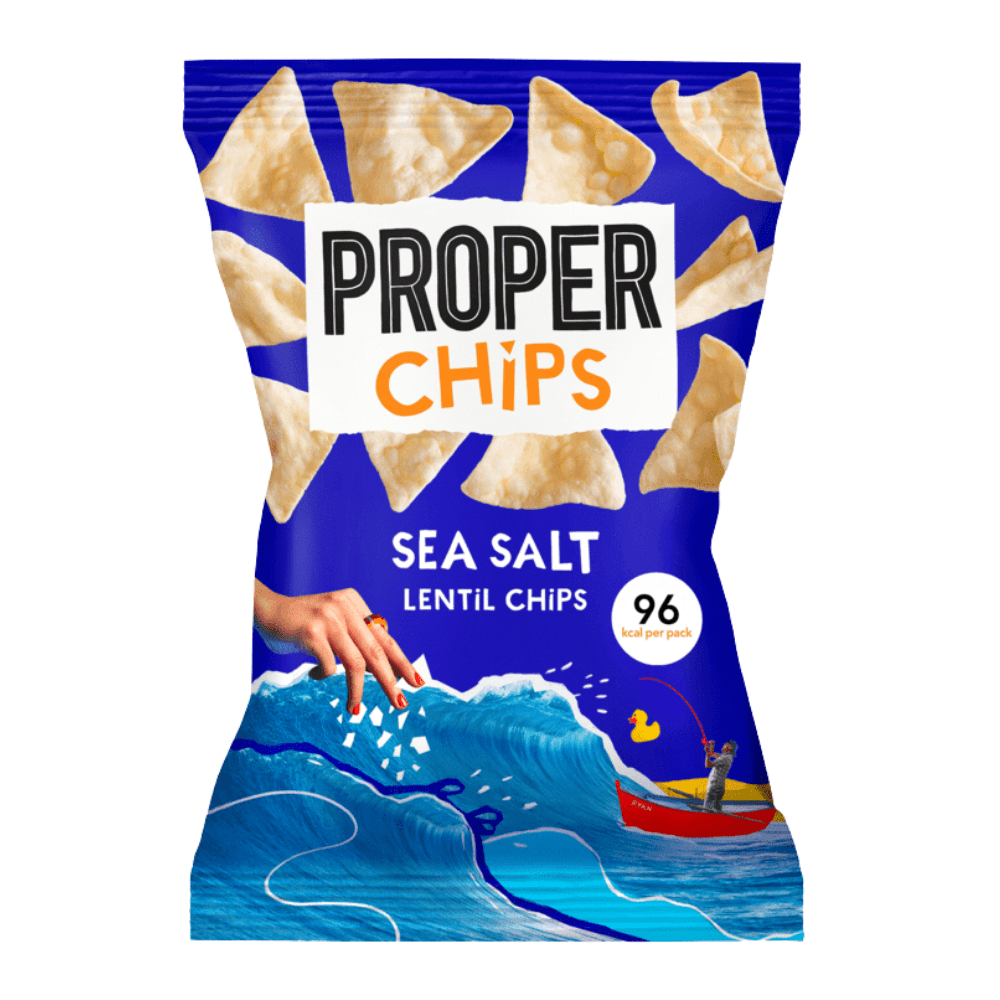 Sea Salted Proper 20g Chips Lentil Crisps UK - Protein Package Limited - Mix and match healthy snacks and supplements