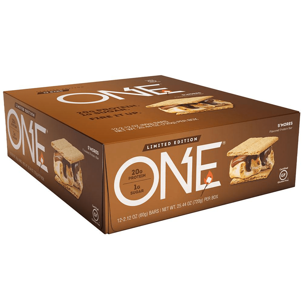 Limited Edition Smores ONE1Brands Protein Bar Boxes of 12 - Ideal for around a campfire