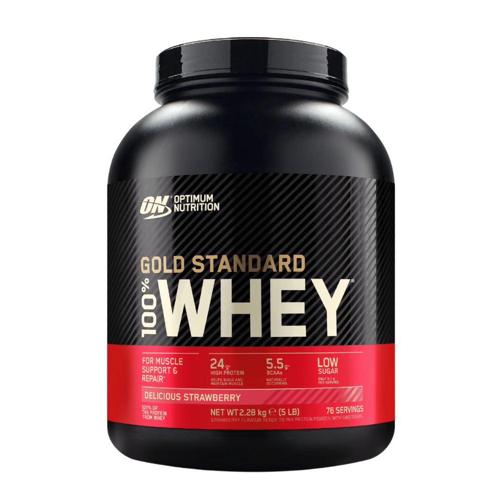 Strawberry 100% Gold Standard Whey Protein Powders - Protein Package - Large 2.27kg Tubs