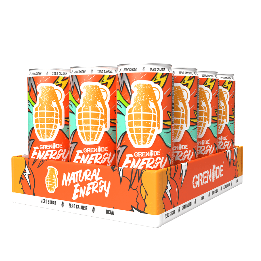 Cheap Grenade Energy Drink Cans 0f 12 - Sun Of A Beach (Tropical) Flavour - Protein Package