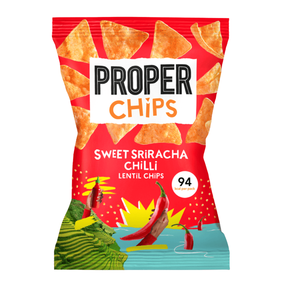 PROPER Snacks Low Calorie Chips/Crisps Sweet Sriracha Chilli Flavour - Pick & Mix Healthy Crisps UK - 20-Gram Bags